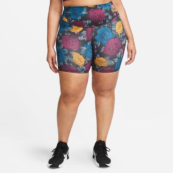 Nike One Icon Clash Mid-Rise Printed Training Shorts Women's Plus 2X DN5238-010